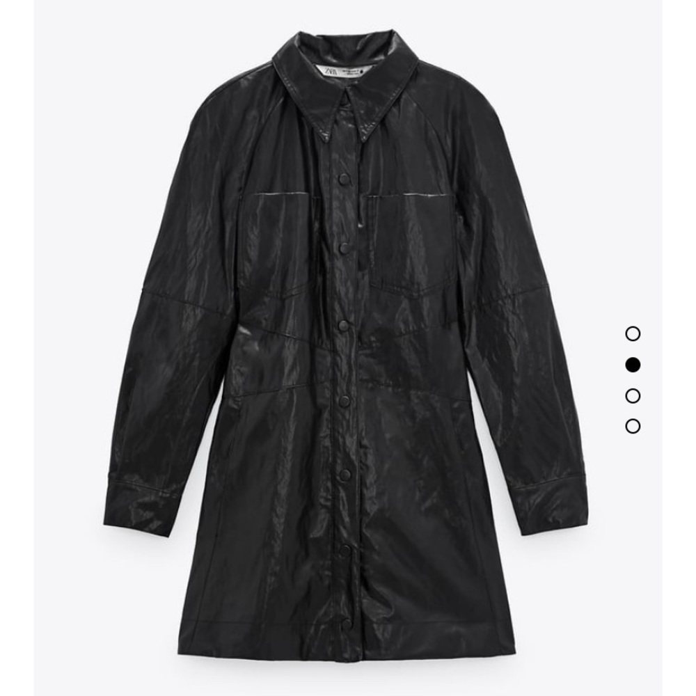 NEW Zara black faux leather mini dress